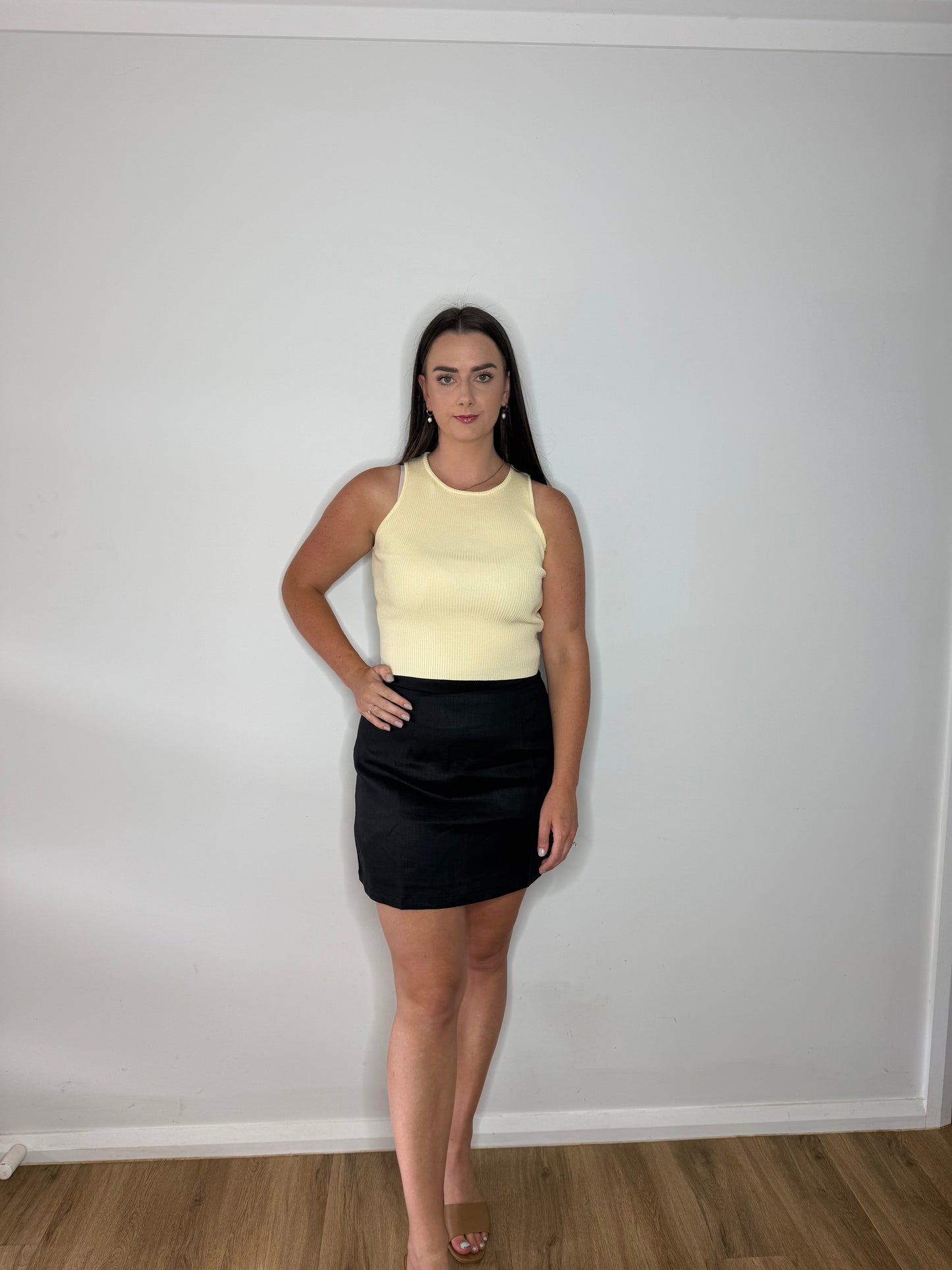 Margot Linen Mini Skirt - Black
