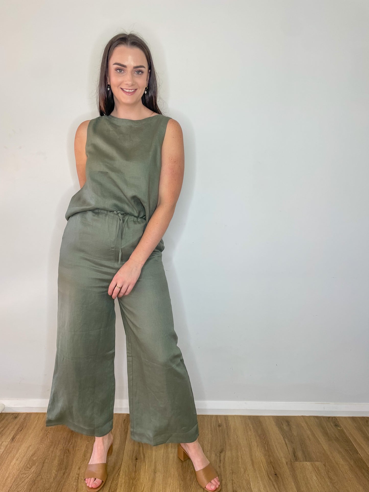 Paula Linen Pants - Khaki