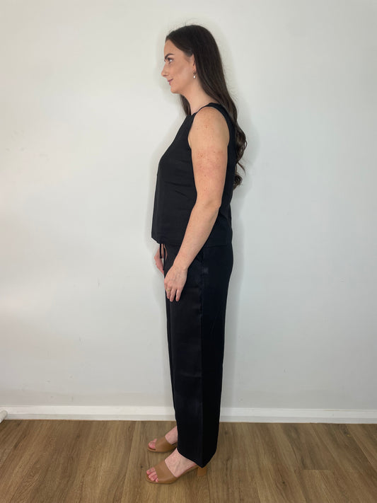 Paula Linen top - Black