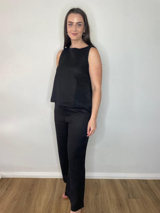Paula Linen Pants - Black