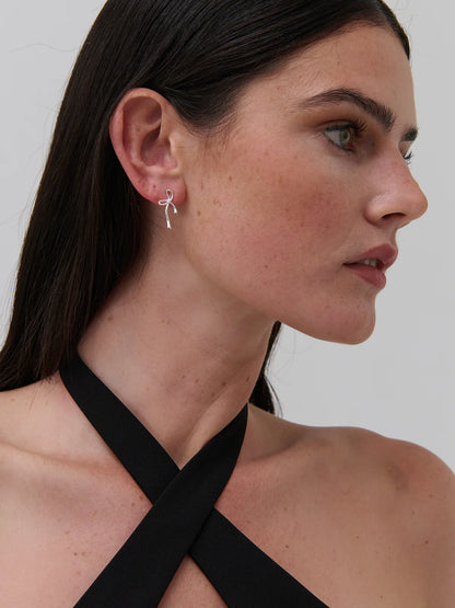 Maison Bow Earrings - Silver